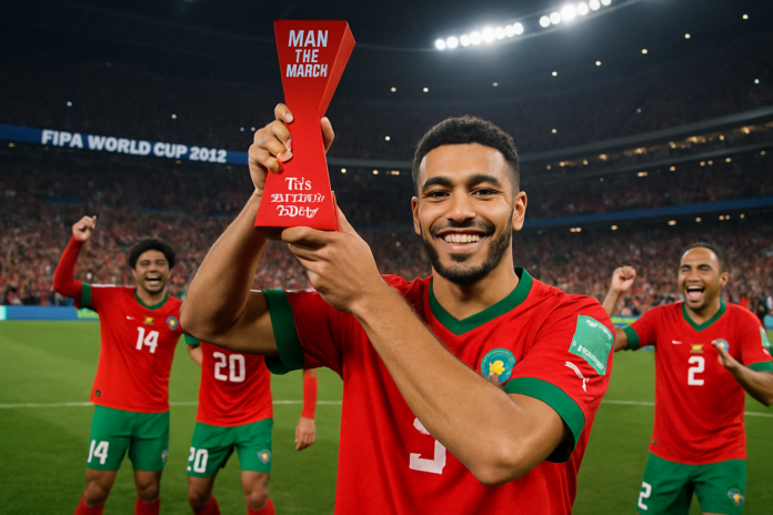 أشرف حكيمي يُتوَّج بجائزة أفضل لاعب في مواجهة المغرب وهايتي بكأس العالم 2026 أشرف حكيمي يُتوَّج بجائزة أفضل لاعب في مواجهة المغرب وهايتي بكأس العالم 2026